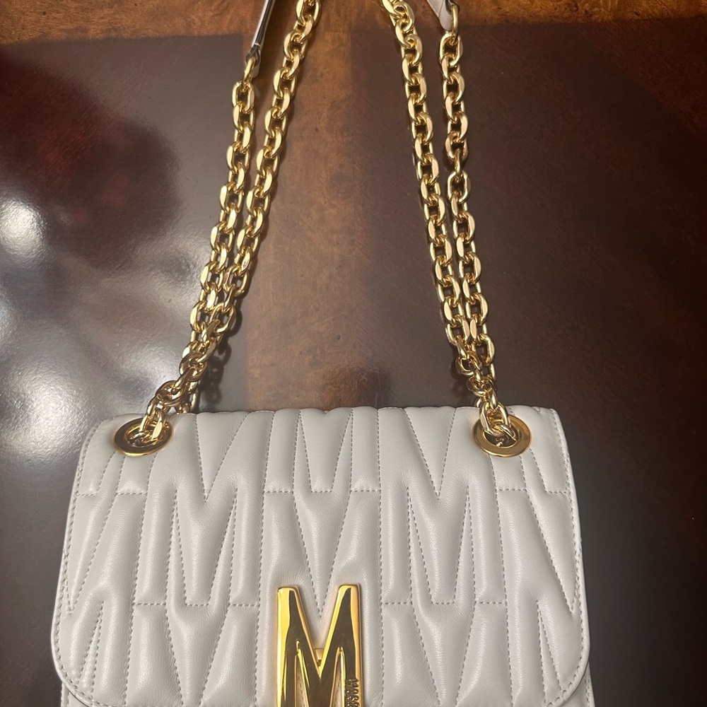 Moschino Quilted M Leather Crossbody Bag
White Womens